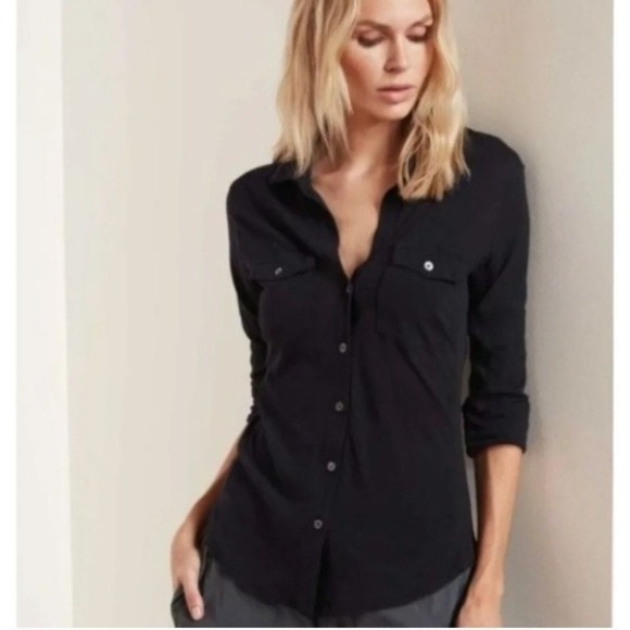 James Perse Tops - James Perse Sheer Slub Side Panel Shirt Womens Size 1 (S) Minimalist Luxury EUC